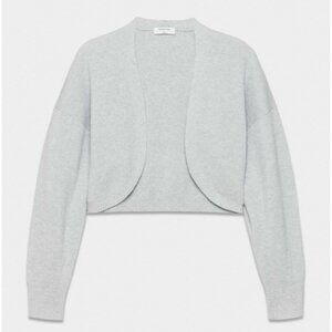 BABATON Decision Shrug Heather Chrome Grey Crop Cardigan Sweater XS